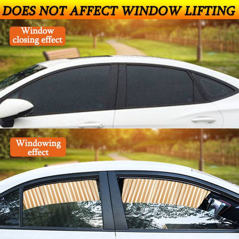 Summer automatic retractable car window sunshade, car decoration supplies, suitable for a variety of models.