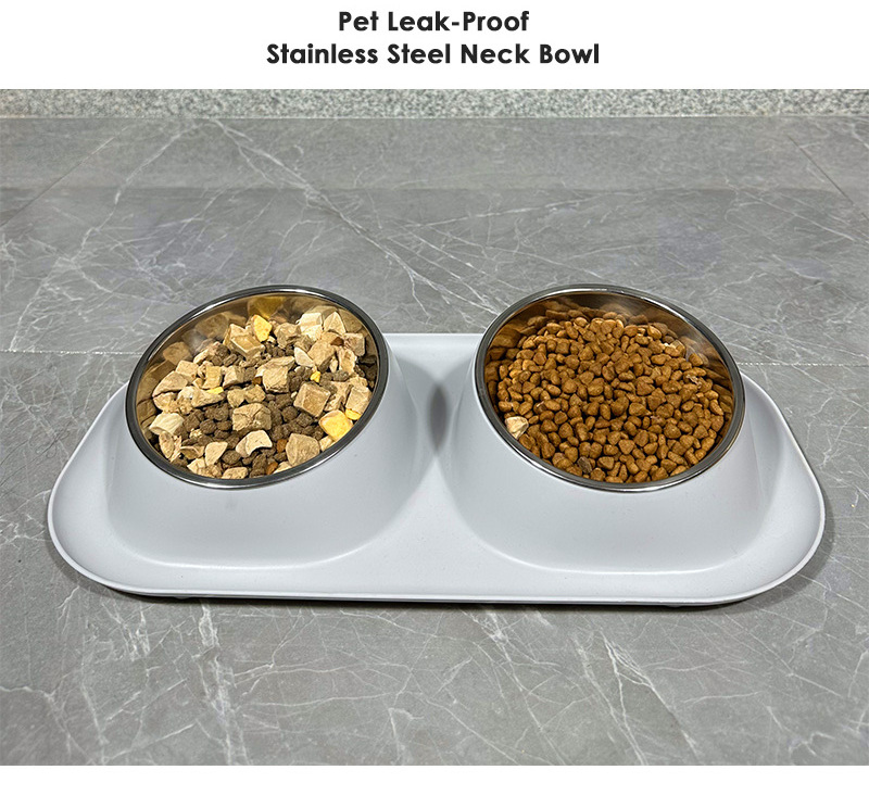 Pet Food Drinking Bowl Pet Feeding elected dog Bowl Stainless Steel  Elevated neck guard bowl