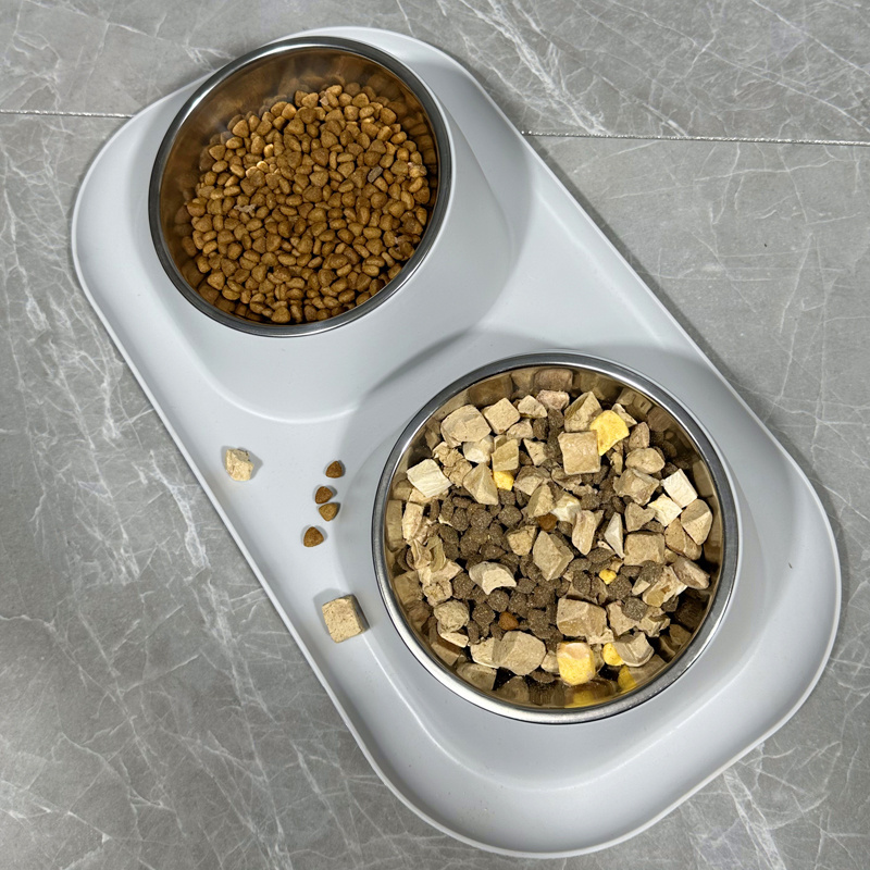 Pet Food Drinking Bowl Pet Feeding elected dog Bowl Stainless Steel  Elevated neck guard bowl