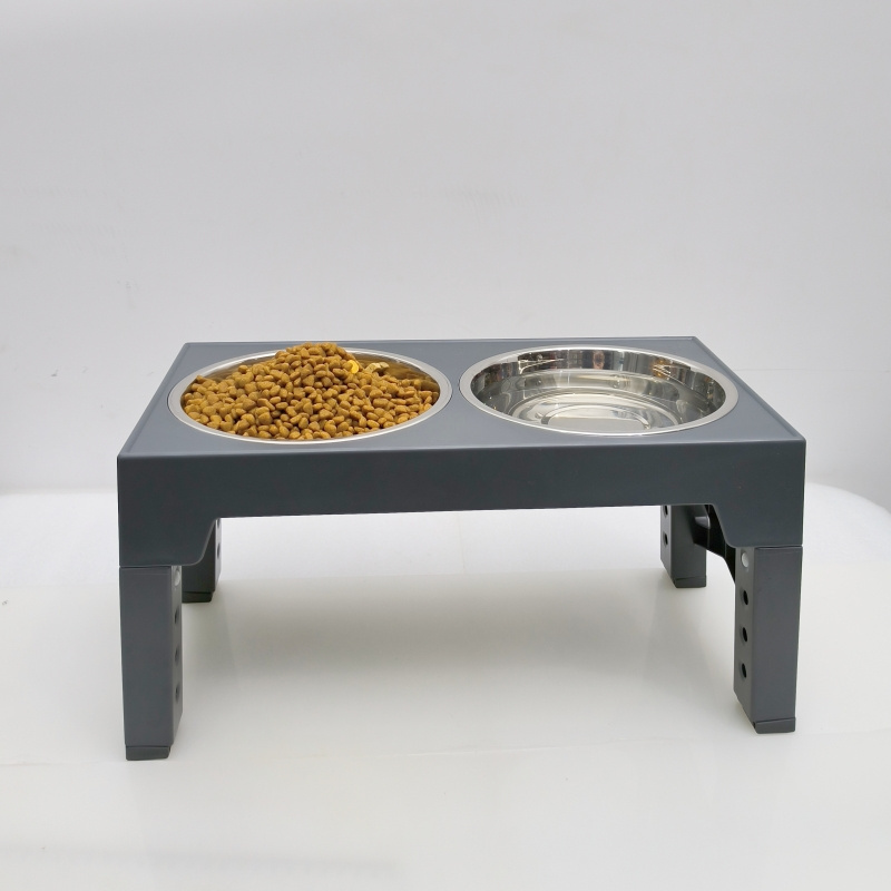 Adjustable Height Dog Stainless Steel Slow Feeder Pet Food Bowl Elevated Raised Dog Bowls Stand for Pet