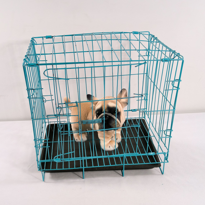 High Quality Collapsible Metal Dog Cage Travel Pet Crates Cages Metal Wire Single Dog Puppy Crate With ABS Plastic Tray