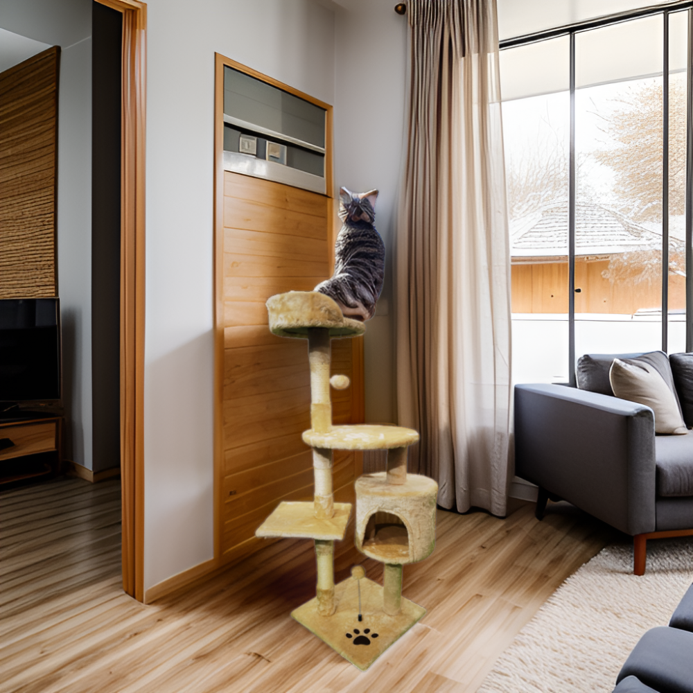 Hot Sale Multi-Level Wood Large Cat Tree Climbing Scratcher House Furniture Kittens Activity Tower