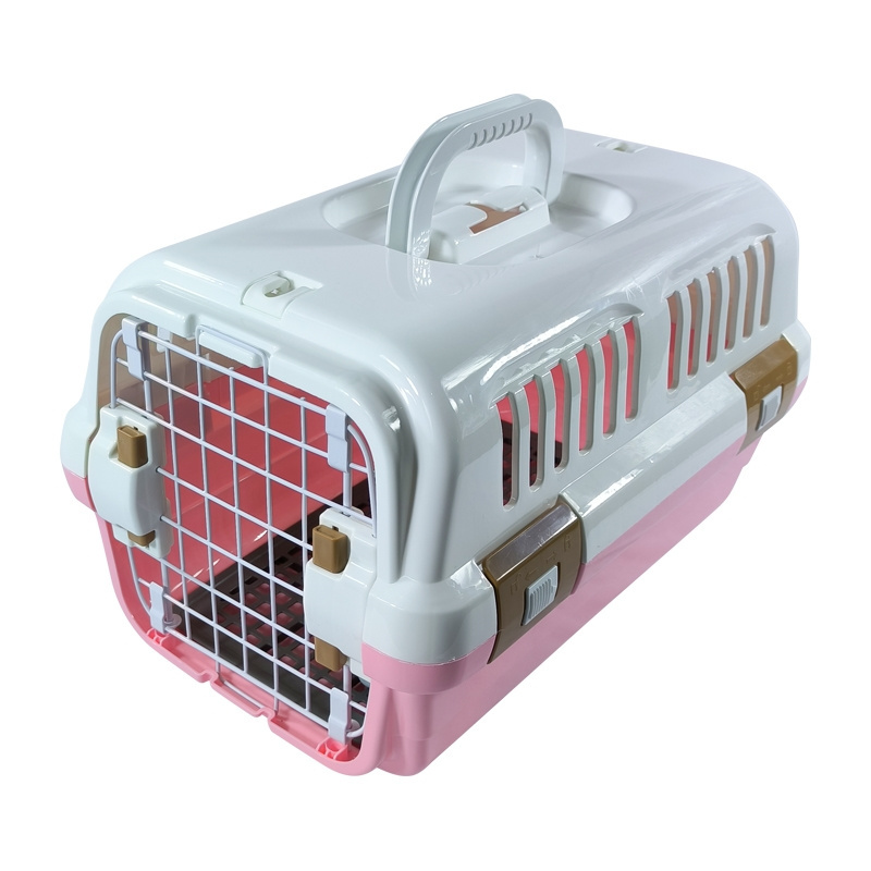 Airline Shipping Approved car Portable Plastic Pet Dog Transport Box Air Travel Kennel Carrier Crate Cage