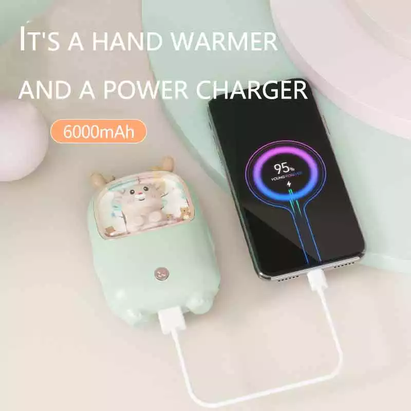 Cute 2 in 1 Rechargeable Portable Usb Power Bank Heat Pack Reusable Electric Hand Warmers