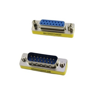 DB15 15pin 2 ROW CONNECTOR D-Sub COM CONNECTORS 15p Mini Gender Changer Adapter