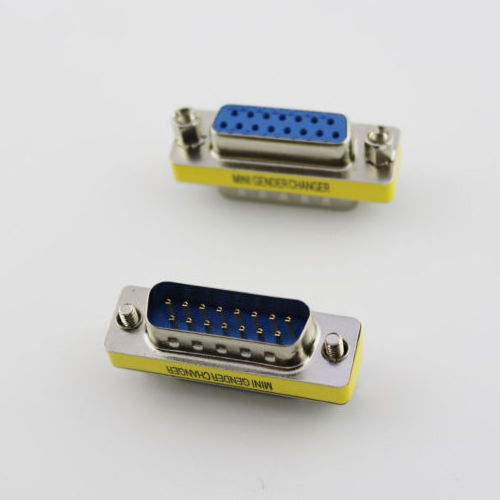 DB15 15pin 2 ROW CONNECTOR D-Sub COM CONNECTORS 15p Mini Gender Changer Adapter