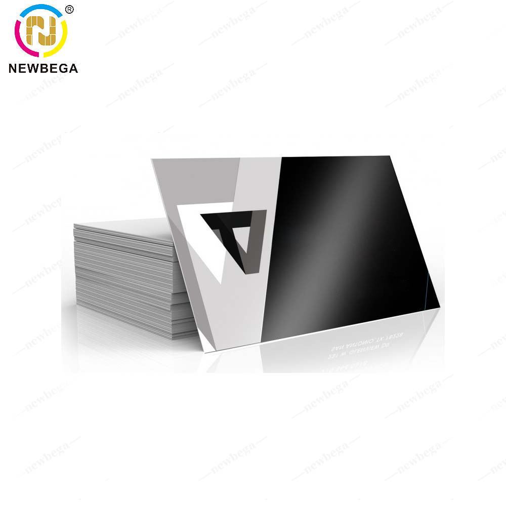 Wholesale Custom Cheap Engraved Stainless Steel Laser Cut Black Silver Mirror Blanks Metal Business Cards