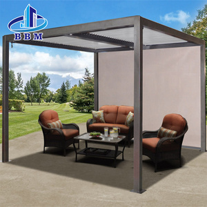 Sunshade Modern Waterproof Awning Luxury Garden Gazebo Rotatable Blade Aluminum Profile Pergola