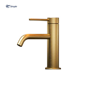 Brushed Brass Tap High Quality Gold Bathroom Sink Faucet Hot Water Faucet