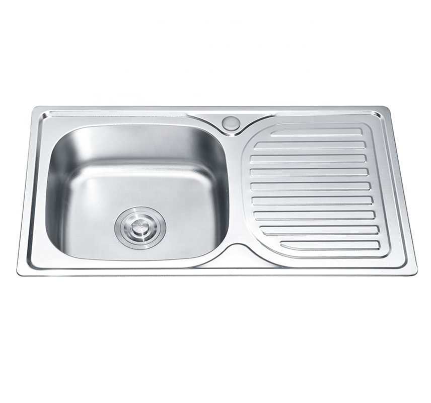 High Quality Wholesale Commercial Single Bowl Kitchen Sink With Drainboard Stainless Steel Kitchen Faucet Sink