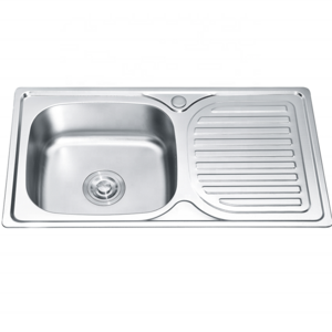 High Quality Wholesale Commercial Single Bowl Kitchen Sink With Drainboard Stainless Steel Kitchen Faucet Sink