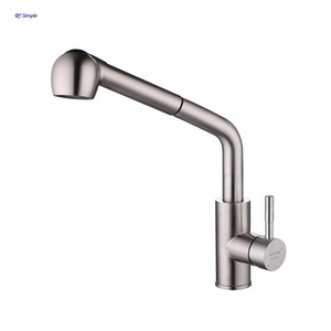 Multiple Colors Customized 304 Stainless Steel Flexible Hose Pull Down Single Lever Faucet Mixer For Kitchen Sink