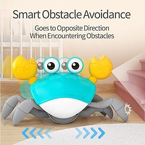 Crawling crabs automatically avoid obstacles rechargeable music and lights dancing baby toys walking inductive crabs