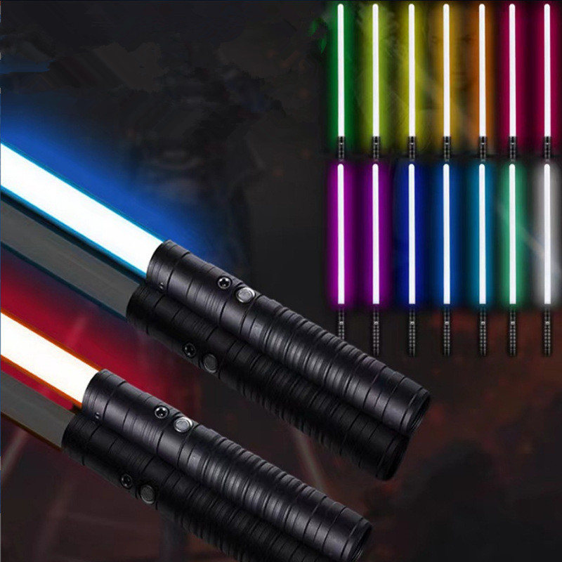 2Pack Lightsaber Metal Hilt 15 Colors Battery recharge 2-in-1 Double-Bladed FX Dueling Light Saber