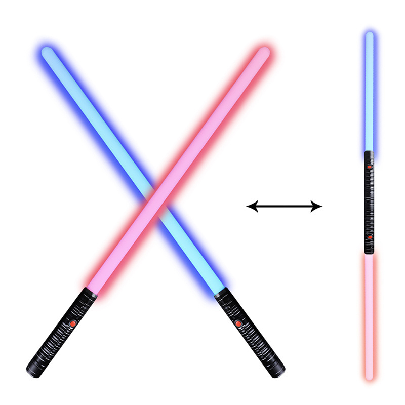 Factory wholesale lightsaber into children's toy blue red lightsaber metal lightsaber two in one laser sword