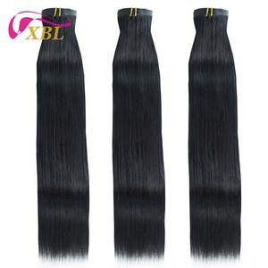 XBL hair factory seamless clips pu tape extension weft 100% real human hair wholesale virgin human hair long tape in extensions