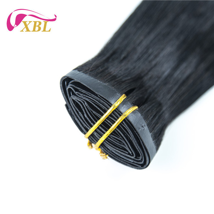 XBL hair factory seamless clips pu tape extension weft 100% real human hair wholesale virgin human hair long tape in extensions