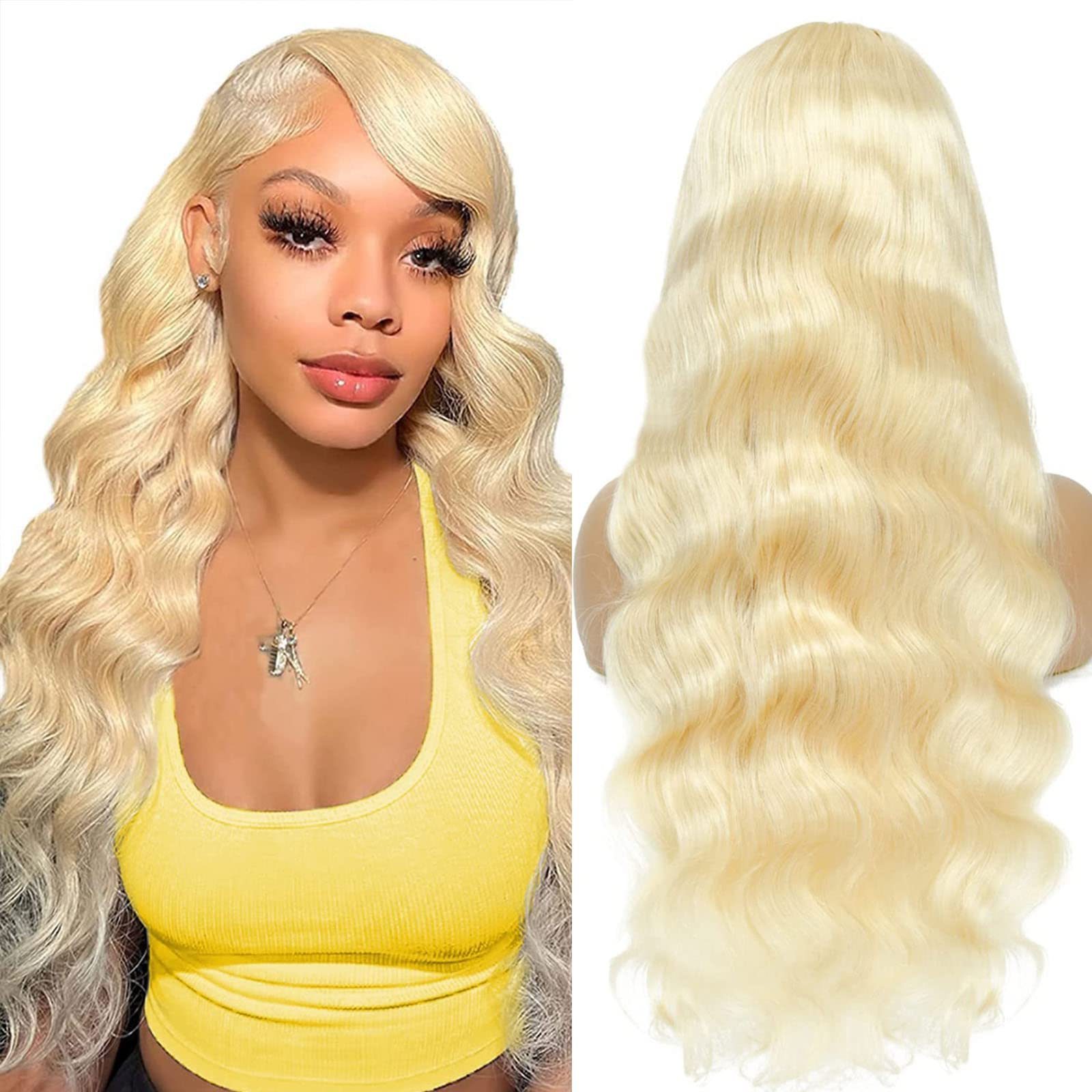 Longest 40 Inch Raw Human Hair 613 hd Lace Frontal Wig Blonde Body Wave Lace Front Wig 13x4 Pre Plucked Lace Front Human Hair