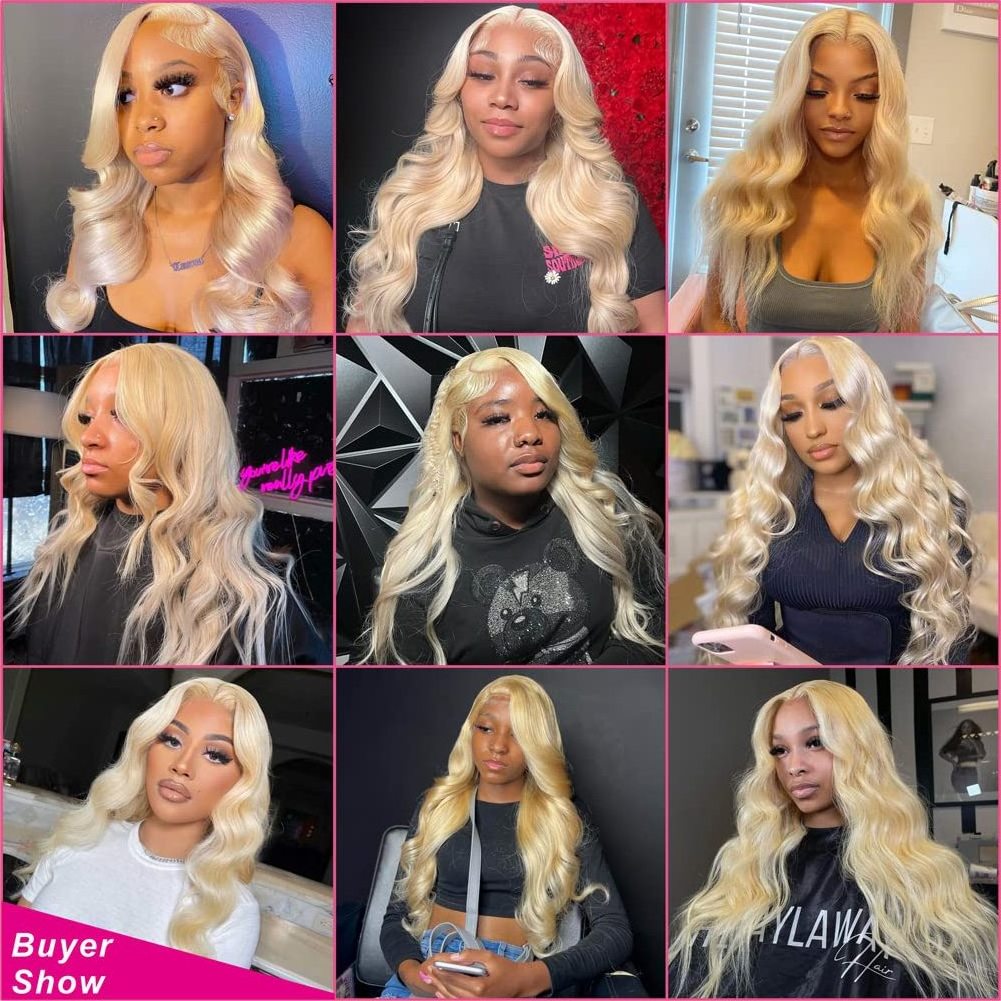 Longest 40 Inch Raw Human Hair 613 hd Lace Frontal Wig Blonde Body Wave Lace Front Wig 13x4 Pre Plucked Lace Front Human Hair