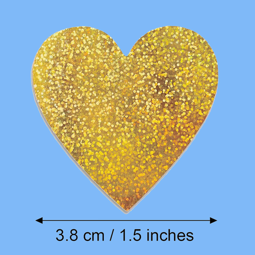 1 inch gold heart laser Valentine's Day seal sticker sticker label