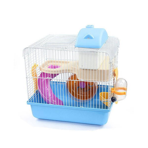 Luxury portable travel metal wire mesh small pink hamster live cage