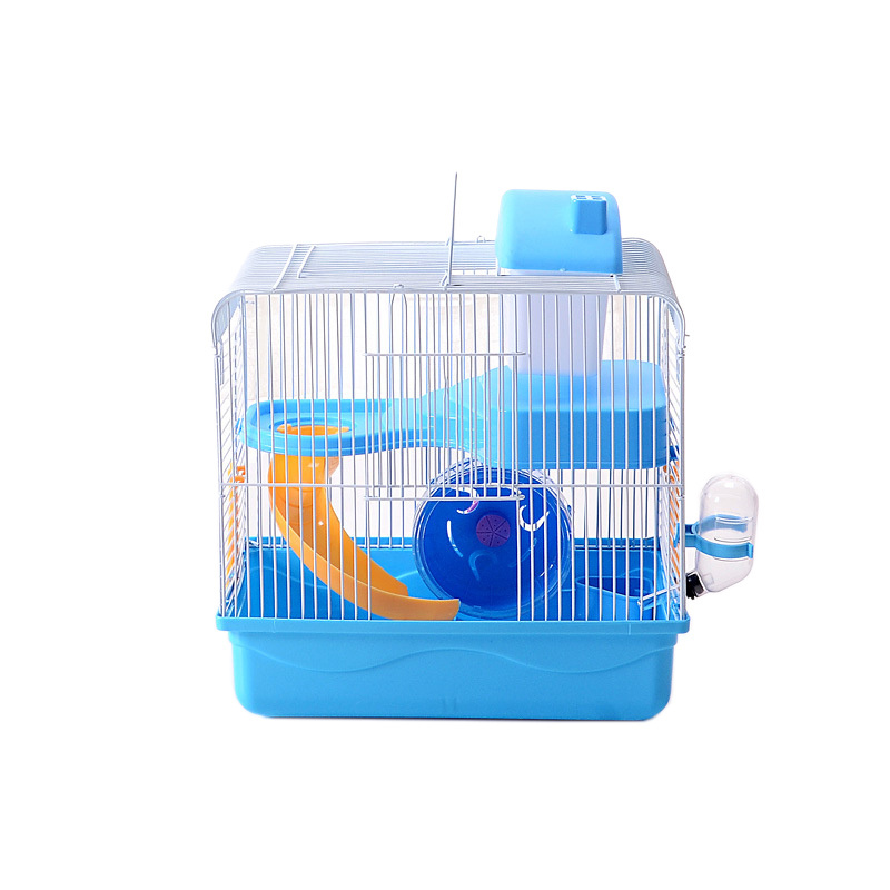 Luxury portable travel metal wire mesh small pink hamster live cage