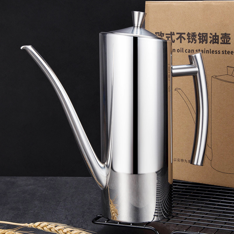 Stainless Steel Oil Pot Kitchen European Cooking Oil Container 500ml700ml Olive Oil Jug Leak-proof Food Grade Condiment Bottle