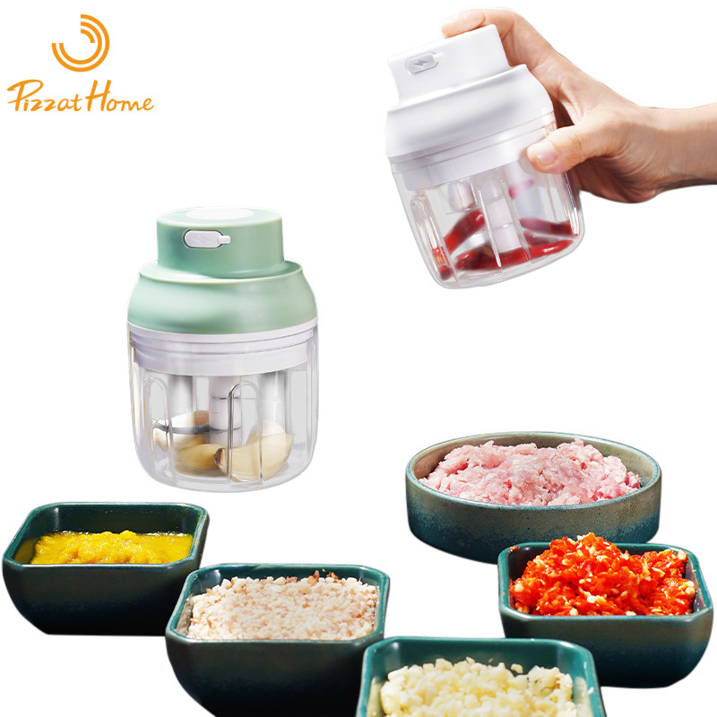 Electric Garlic Masher Stainless Steel Garlic Processor Shredder USB Charging Onion Chopper Grinder Slicer Crusher