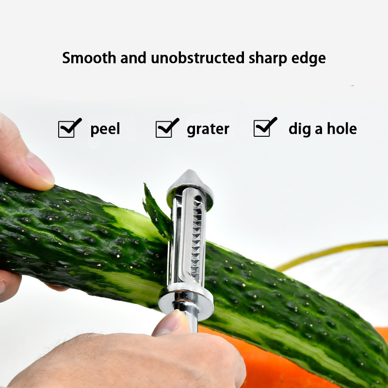 Vertical peeler household melon planer fruit peeler apple potato grater portable three-in-one peeler