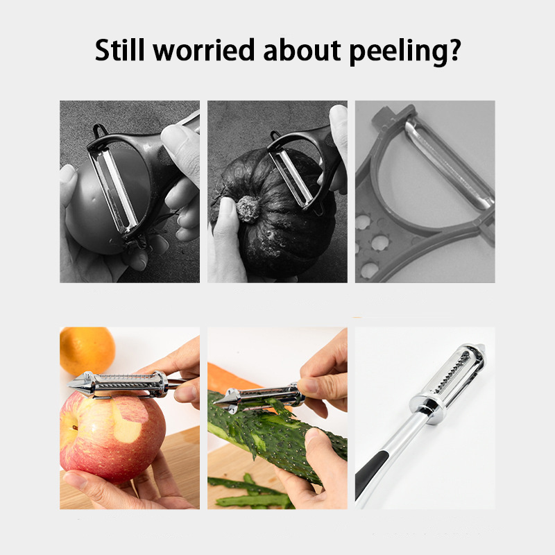 Vertical peeler household melon planer fruit peeler apple potato grater portable three-in-one peeler