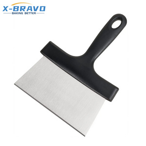 Grill Scraper 6.4 Inch Stainless Steel Griddle Scraper Teppanyaki BBQ Blackstone Griddle Versatile Food Scraper Oven Accessories