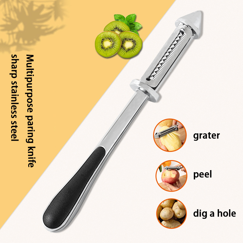 Vertical peeler household melon planer fruit peeler apple potato grater portable three-in-one peeler