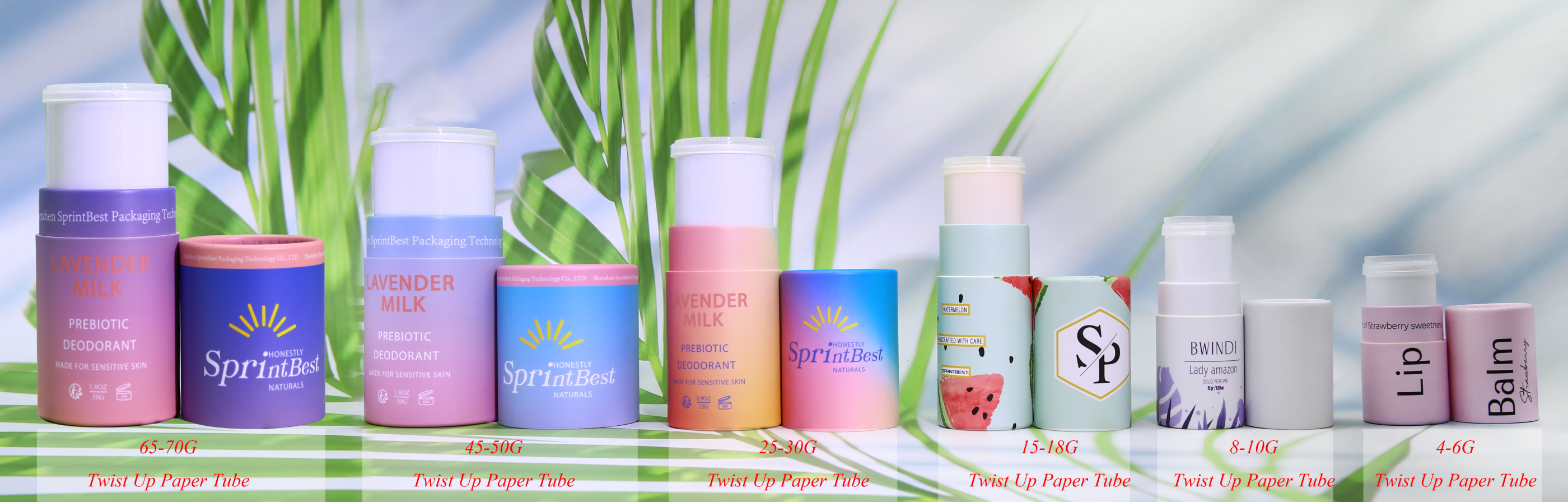 Eco Friendly Packaging Deodorant Container Twist Up Paper Deodorant Tube Push Up Paper Deodorant Stick Packaging Container