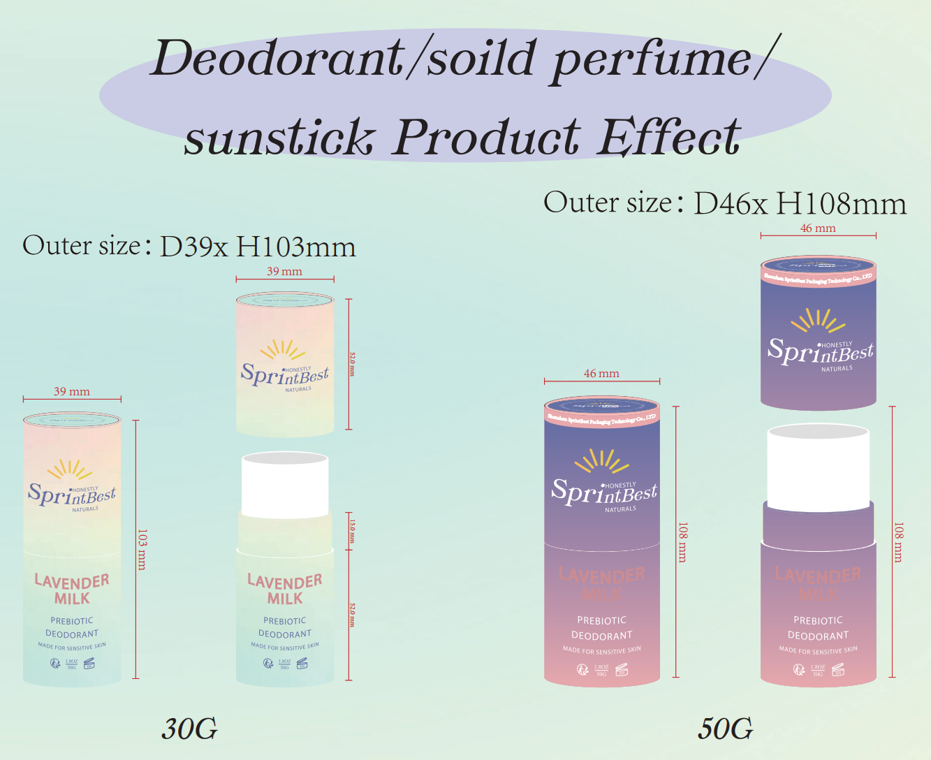 Eco Friendly Packaging Deodorant Container Twist Up Paper Deodorant Tube Push Up Paper Deodorant Stick Packaging Container