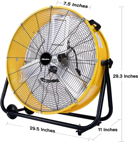 Sibolux factory Air Circulator Fan 24 Inch 3 Speed Industrial Commercial Residential ventilated Drum Fan