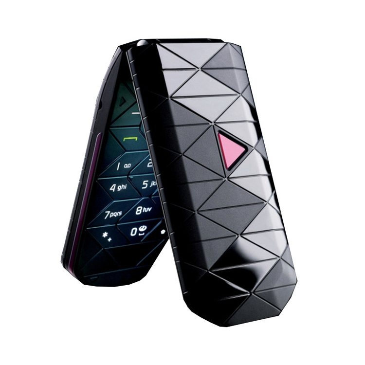 2g low price old flip phone black color GSM network without camera students keypad cell phone model 7070