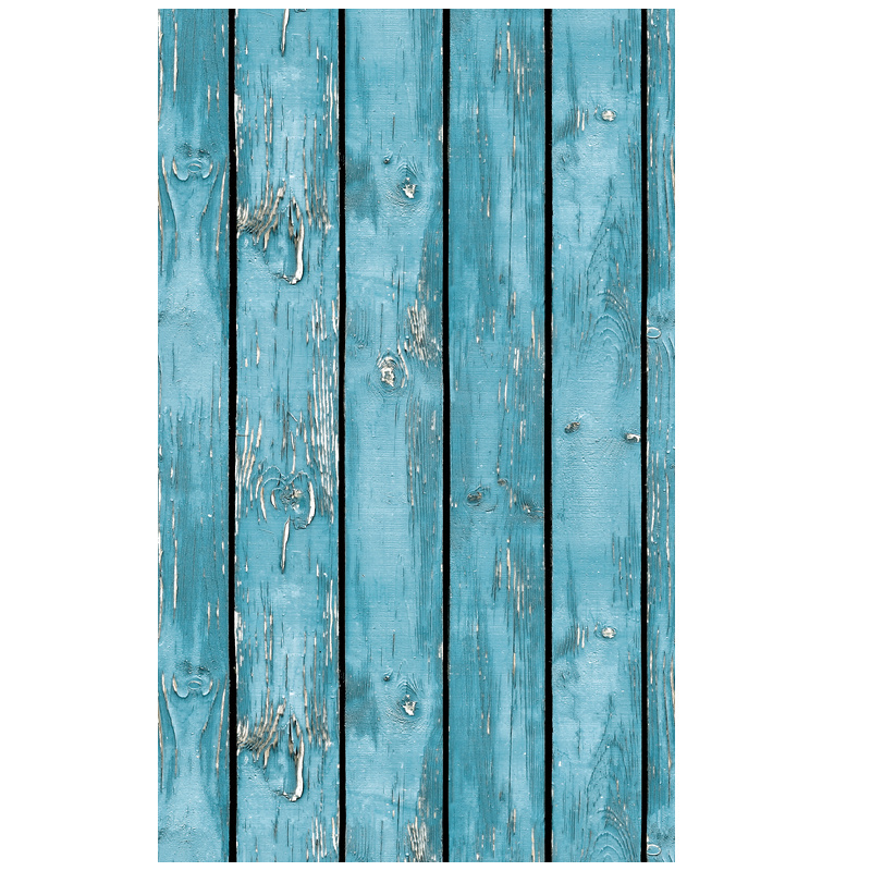 Realistic wood optic panelling timber plank blue wood panel stripe wallpaper