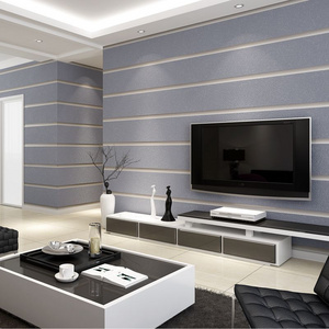 Grey striped wallpaper modern simple 3D  deerskin wallpaper for home decoration