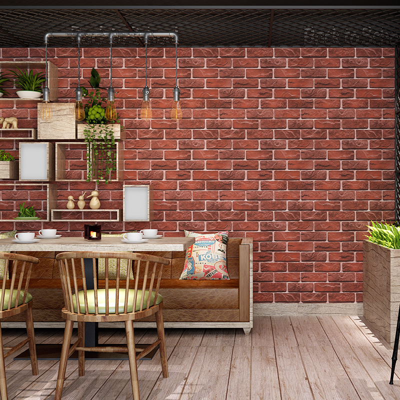 Retro Chinese brick background wall paper living room dining room decoration 3d brick wall paper