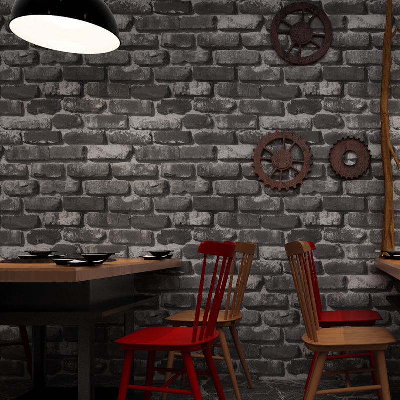 Modern minimalist 3D red brick wallpaper restaurant hotel living room clothing store personality abstract white brick wallpaper