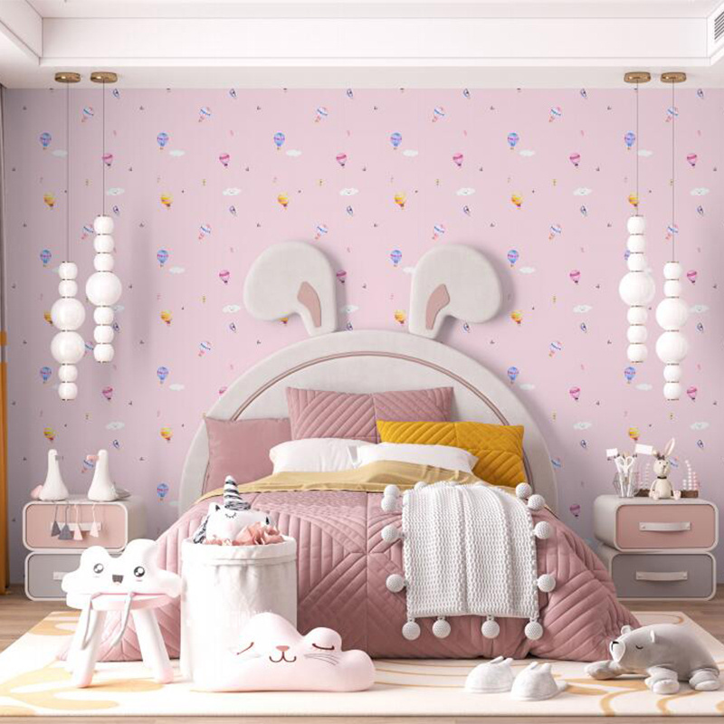 Modern minimalist wallpaper study bedroom children's room princess room cartoon pattern background wall wallpaper