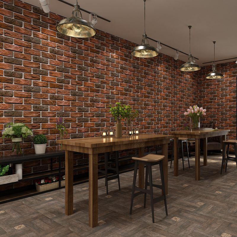 Retro Chinese brick background wall paper living room dining room decoration 3d brick wall paper