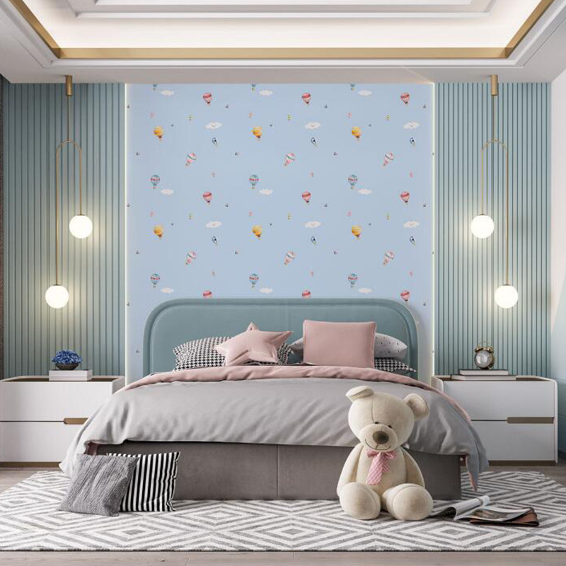 Modern minimalist wallpaper study bedroom children's room princess room cartoon pattern background wall wallpaper