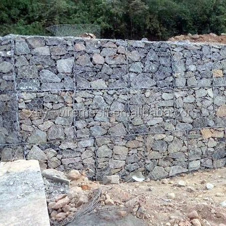 Hebei  factory 2x1x1pvc coated gabion box wire mesh hot Dipped Galvanized Material and PVC coated welded gabion retaining wall