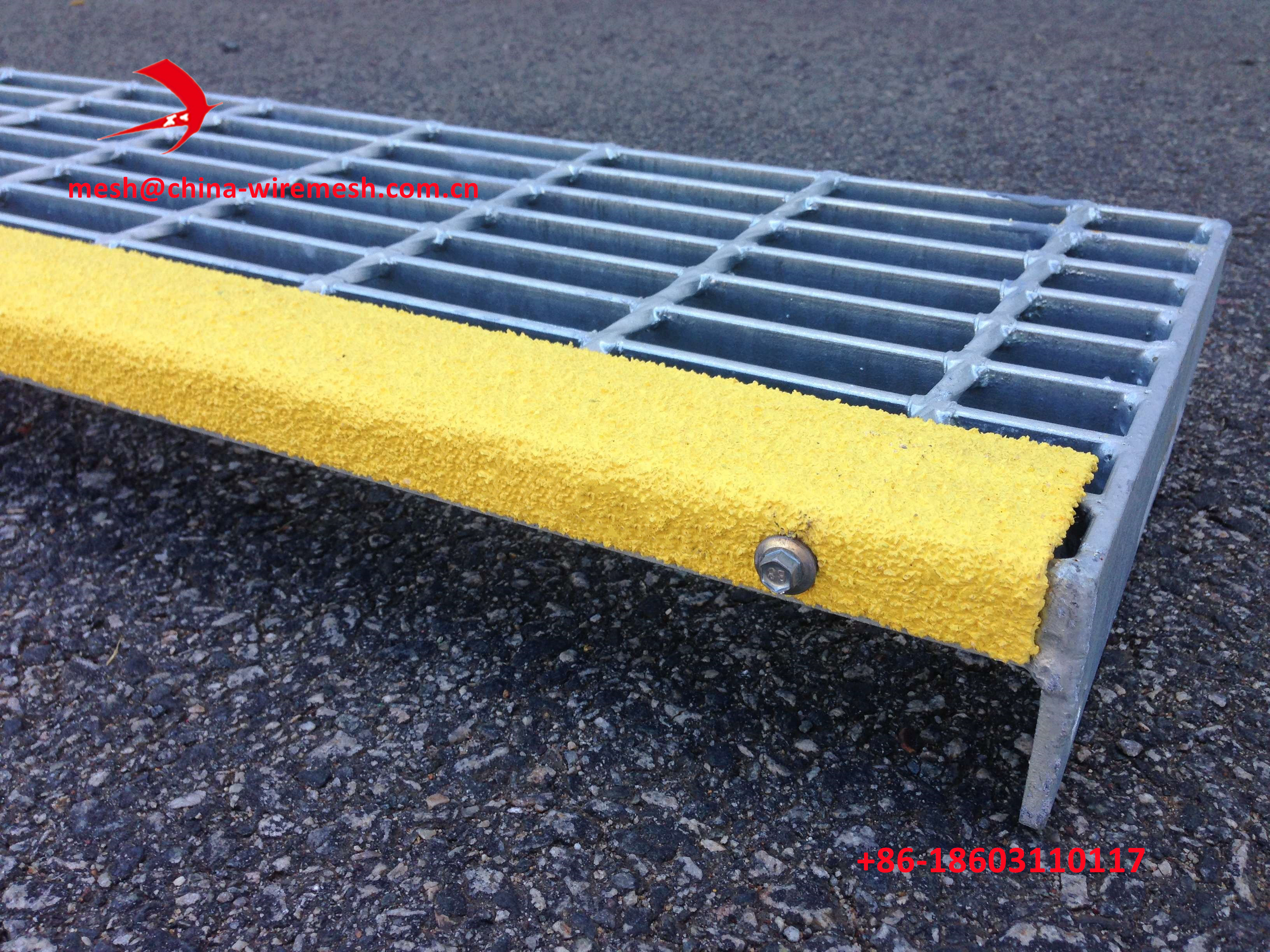 30*5mm 30x100cm walkway yellow equivalent nosing hot galvanized steel grating/ metal floor grill/steel grate grid