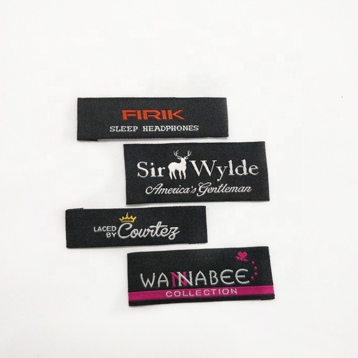 Wholesale Clothing Private Clothing Woven Label Tag Garment Labels Main Labels Heat Cutting.laser Cutting OEM Design Acceptable