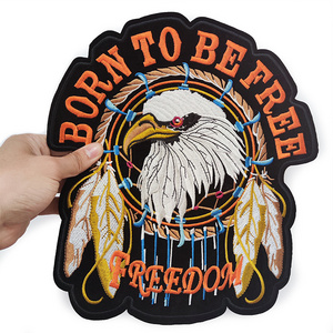 Customized large jacket backing embroidered applique patch