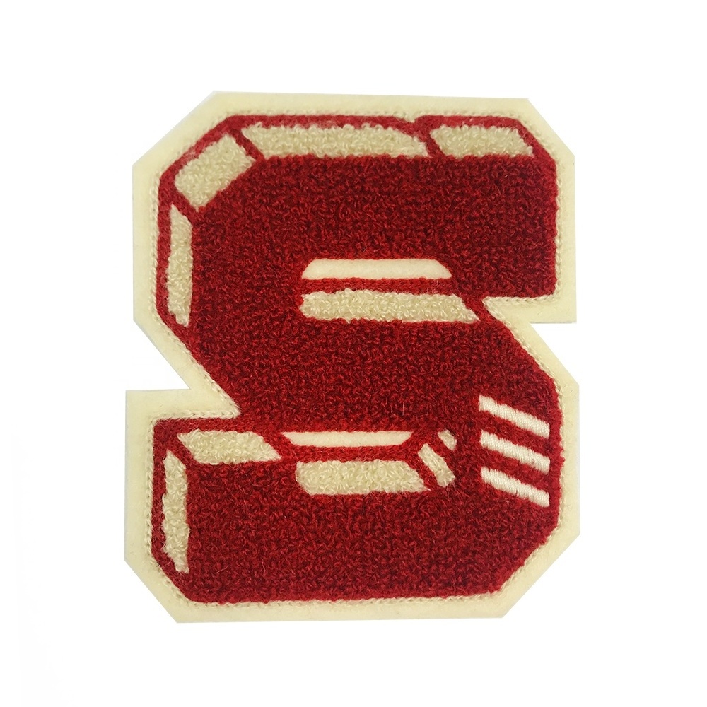 Sew on chenille embroidery letter towel embroidery patch letters