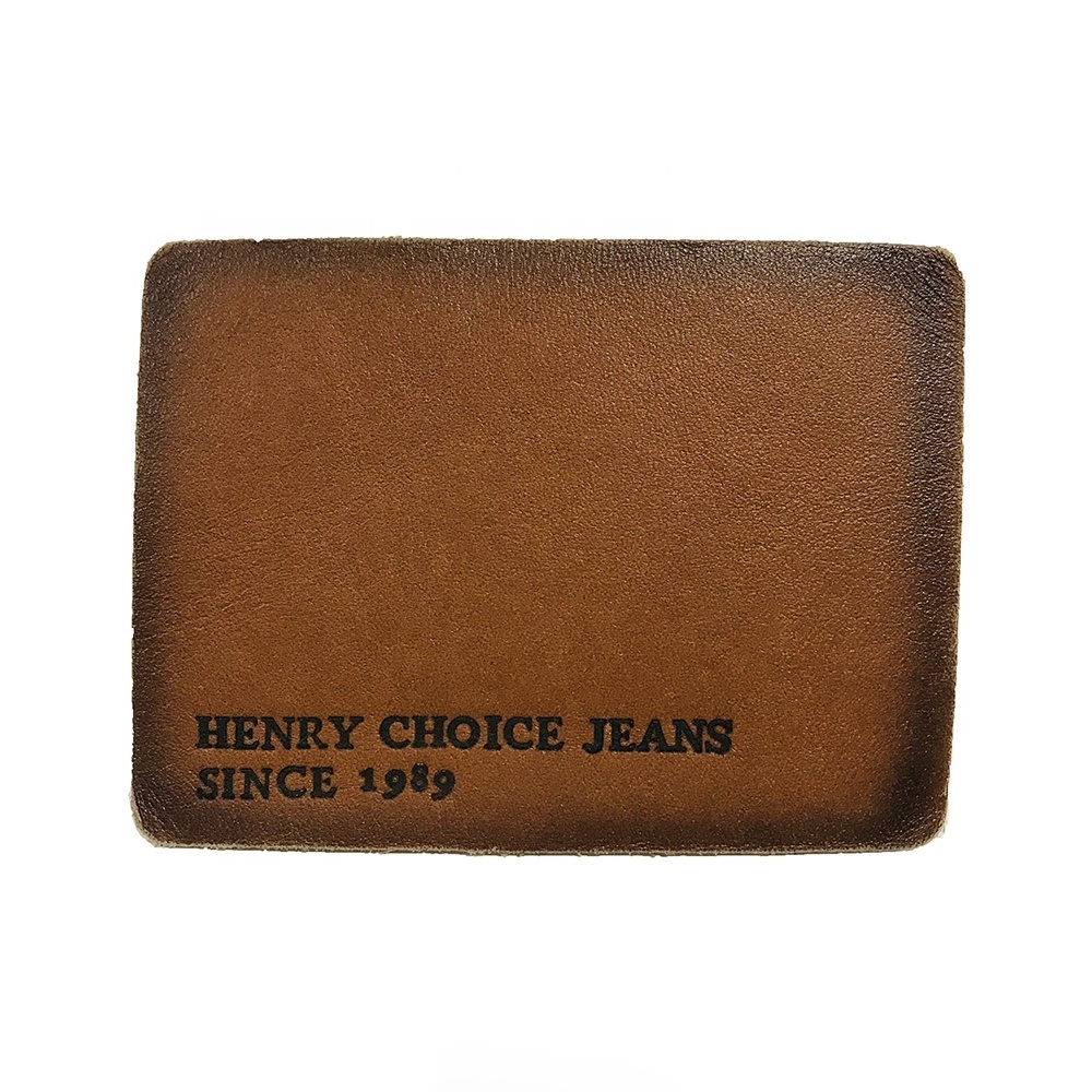 Custom leather label with metal logo leather pu patch for hats