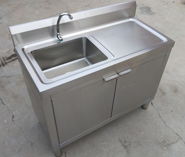 Wholesale Commercial Under Sink Cabinet Stainless Steel Metal Kitchen Sinks Base Cabinet With Faucet